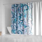 Turquoise Paua Shell Maori Shower Curtain Koru Kowhaiwhai - Aussie Hoodie