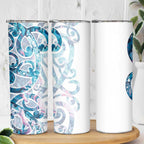 Turquoise Paua Shell Maori Skinny Tumbler Koru Kowhaiwhai - Aussie Hoodie