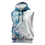 Turquoise Paua Shell Maori Sleeveless Hoodie Koru Kowhaiwhai - Aussie Hoodie