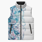 Turquoise Paua Shell Maori Sleeveless Puffer Jacket Koru Kowhaiwhai - Aussie Hoodie