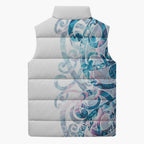 Turquoise Paua Shell Maori Sleeveless Puffer Jacket Koru Kowhaiwhai - Aussie Hoodie