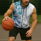 Turquoise Paua Shell Maori Sleeveless Zip Hoodie Koru Kowhaiwhai - Aussie Hoodie