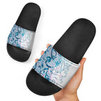 Turquoise Paua Shell Maori Slide Sandals Koru Kowhaiwhai - Aussie Hoodie