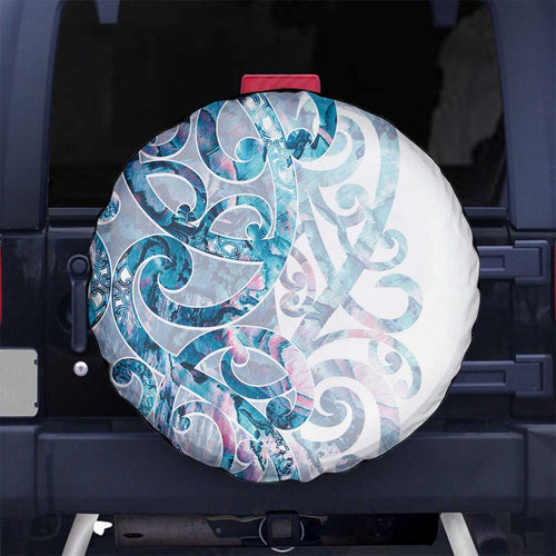 Turquoise Paua Shell Maori Spare Tire Cover Koru Kowhaiwhai - Aussie Hoodie