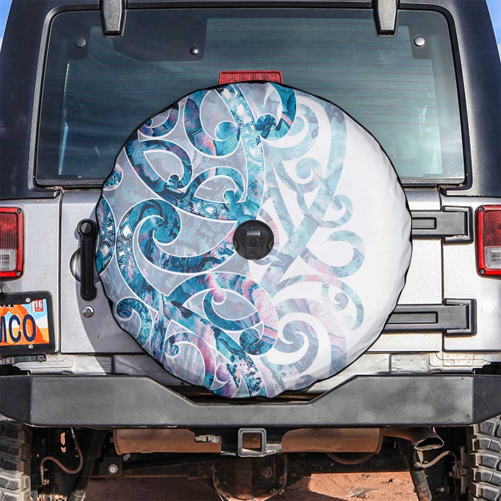 Turquoise Paua Shell Maori Spare Tire Cover Koru Kowhaiwhai - Aussie Hoodie