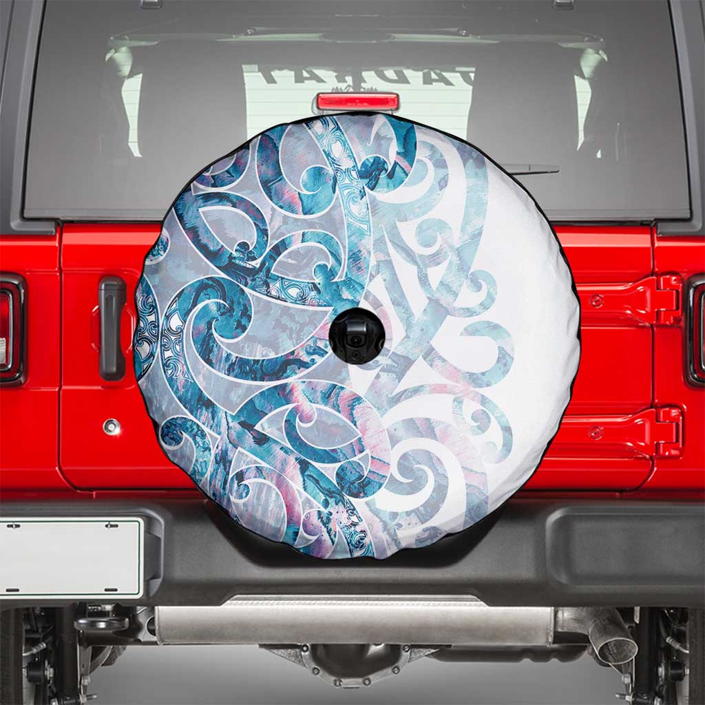 Turquoise Paua Shell Maori Spare Tire Cover Koru Kowhaiwhai - Aussie Hoodie
