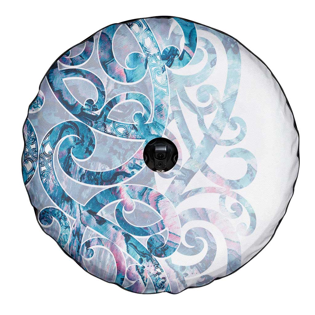 Turquoise Paua Shell Maori Spare Tire Cover Koru Kowhaiwhai - Aussie Hoodie