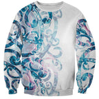 Turquoise Paua Shell Maori Sweatshirt Koru Kowhaiwhai - Aussie Hoodie