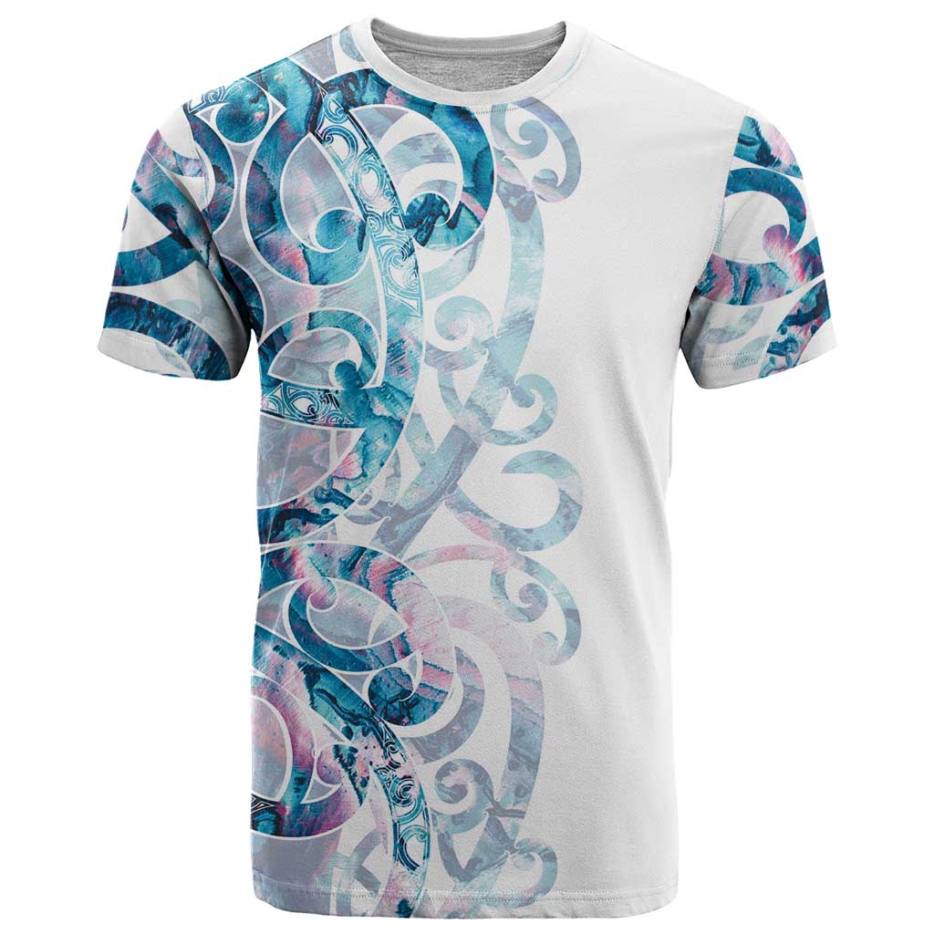 Turquoise Paua Shell Maori T Shirt Koru Kowhaiwhai - Aussie Hoodie