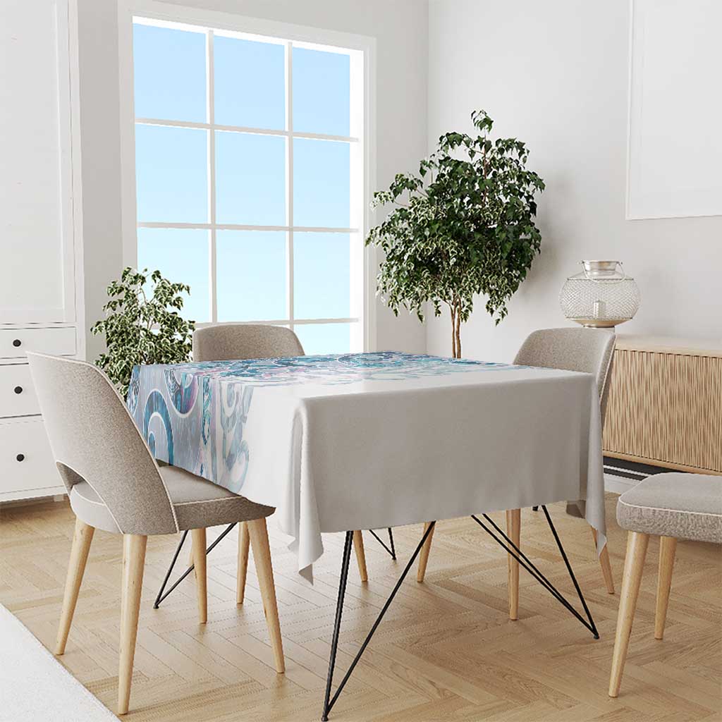 Turquoise Paua Shell Maori Tablecloth Koru Kowhaiwhai - Aussie Hoodie