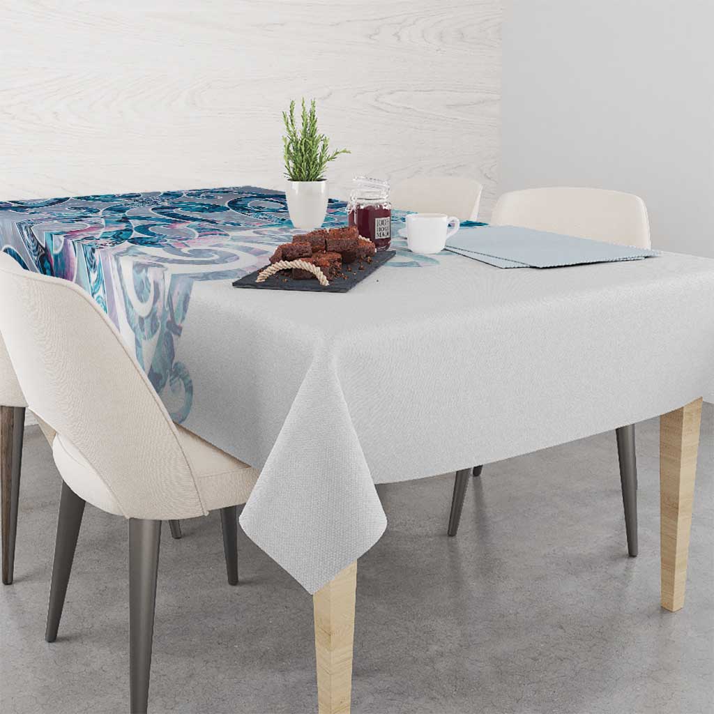 Turquoise Paua Shell Maori Tablecloth Koru Kowhaiwhai - Aussie Hoodie