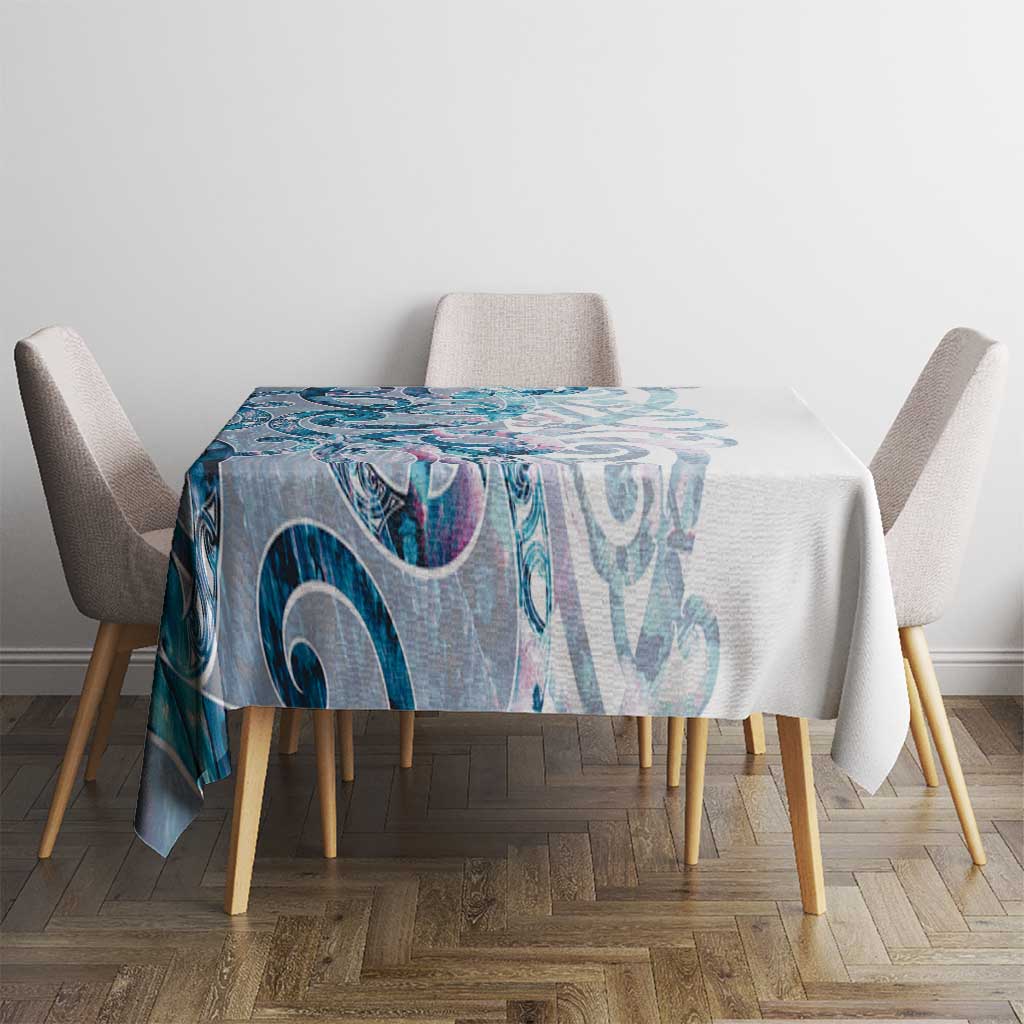 Turquoise Paua Shell Maori Tablecloth Koru Kowhaiwhai - Aussie Hoodie