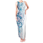Turquoise Paua Shell Maori Tank Maxi Dress Koru Kowhaiwhai - Aussie Hoodie