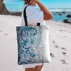 Turquoise Paua Shell Maori Tote Bag Koru Kowhaiwhai - Aussie Hoodie