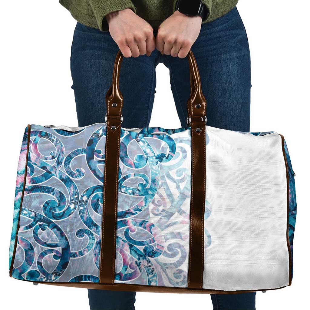 Turquoise Paua Shell Maori Travel Bag Koru Kowhaiwhai - Aussie Hoodie
