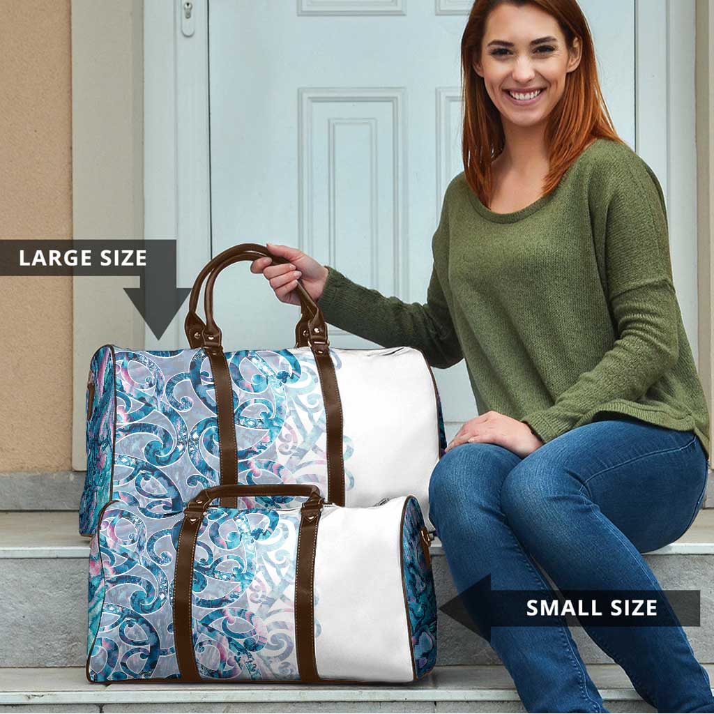 Turquoise Paua Shell Maori Travel Bag Koru Kowhaiwhai - Aussie Hoodie