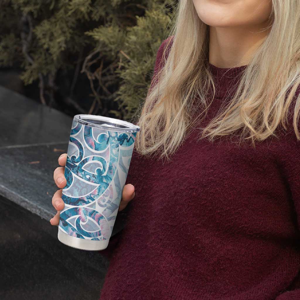 Turquoise Paua Shell Maori Tumbler Cup Koru Kowhaiwhai - Aussie Hoodie