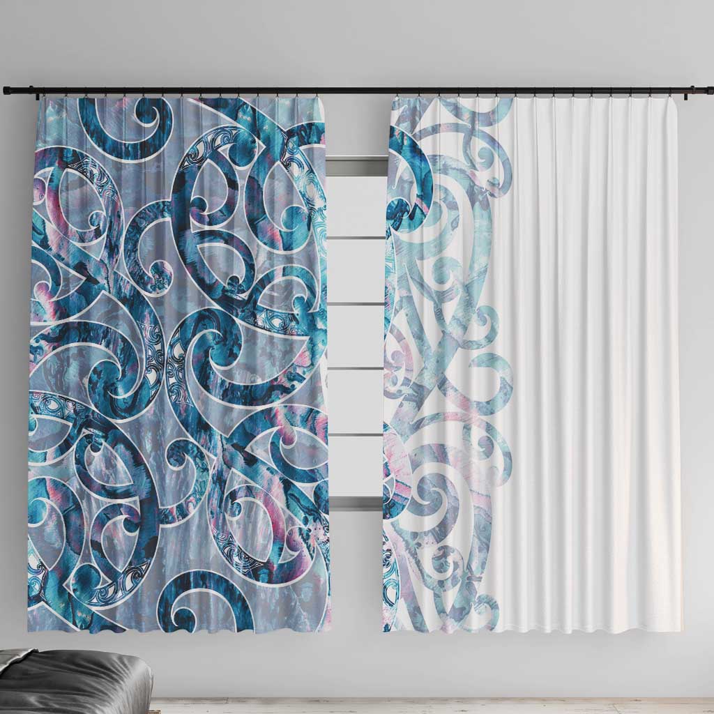 Turquoise Paua Shell Maori Window Curtain Koru Kowhaiwhai - Aussie Hoodie