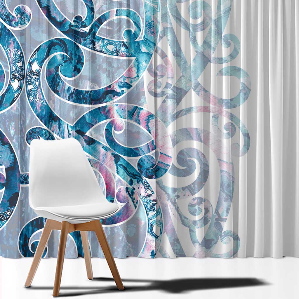Turquoise Paua Shell Maori Window Curtain Koru Kowhaiwhai - Aussie Hoodie