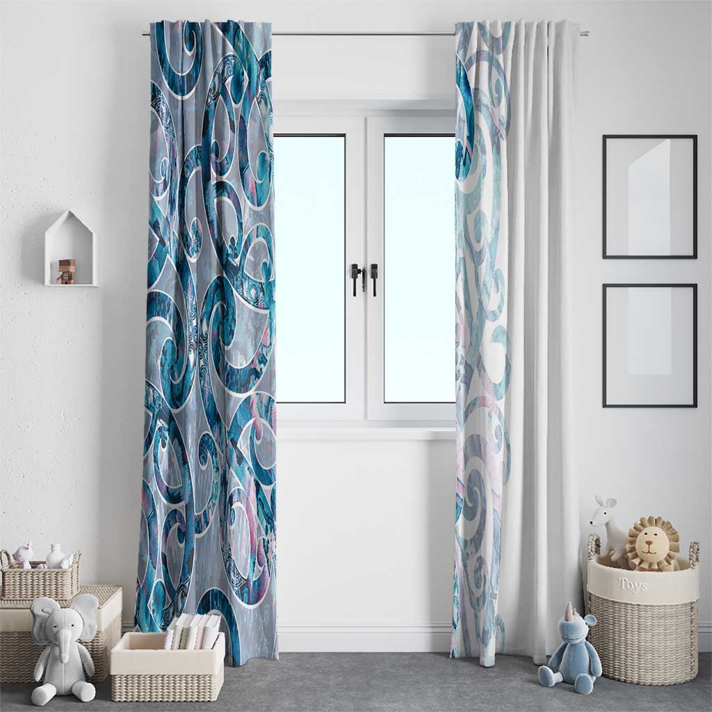 Turquoise Paua Shell Maori Window Curtain Koru Kowhaiwhai - Aussie Hoodie