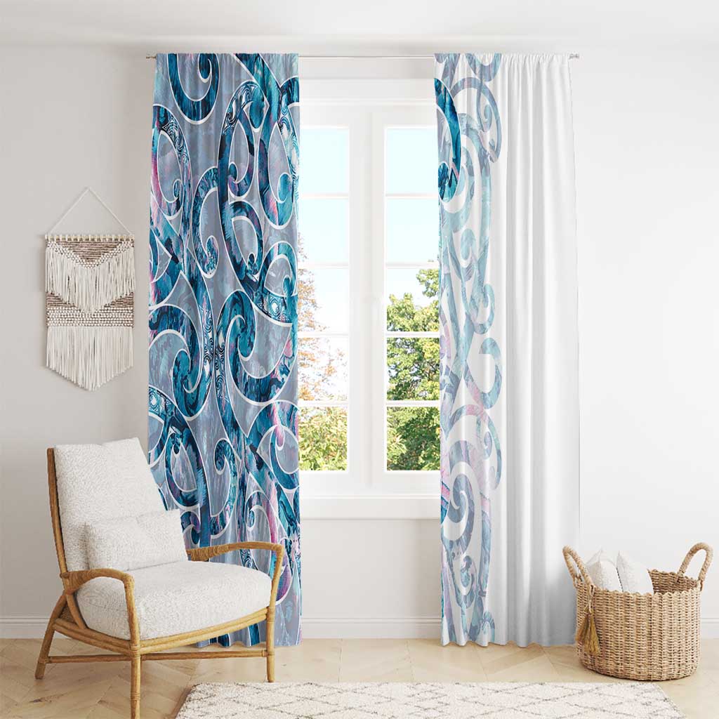 Turquoise Paua Shell Maori Window Curtain Koru Kowhaiwhai - Aussie Hoodie