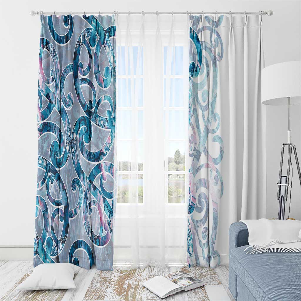 Turquoise Paua Shell Maori Window Curtain Koru Kowhaiwhai - Aussie Hoodie