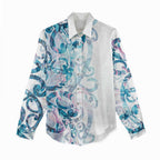 Turquoise Paua Shell Maori Women Casual Shirt Koru Kowhaiwhai - Aussie Hoodie