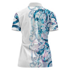 Turquoise Paua Shell Maori Women Polo Shirt Koru Kowhaiwhai - Aussie Hoodie