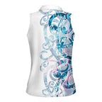 Turquoise Paua Shell Maori Women Sleeveless Polo Shirt Koru Kowhaiwhai - Aussie Hoodie