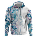Turquoise Paua Shell Maori Zip Hoodie Koru Kowhaiwhai - Aussie Hoodie