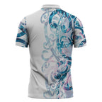 Turquoise Paua Shell Maori Zipper Polo Shirt Koru Kowhaiwhai - Aussie Hoodie