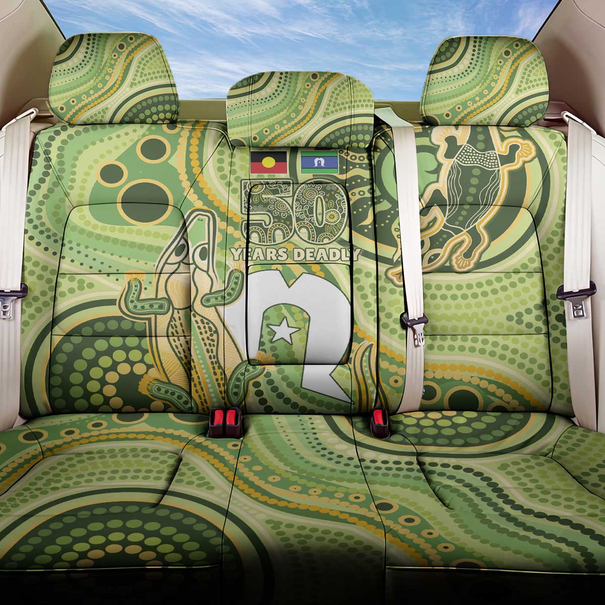 2026 NAIDOC Week 50 Years Deadly Back Car Seat Cover Flows of Time