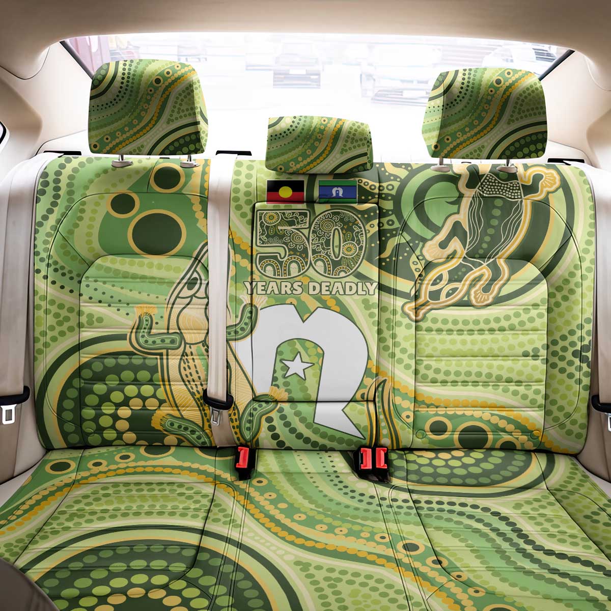2026 NAIDOC Week 50 Years Deadly Back Car Seat Cover Flows of Time