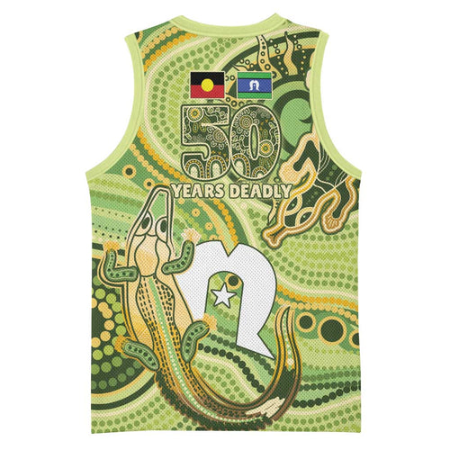 2026 NAIDOC Week 50 Years Deadly Basketball Jersey Flows of Time