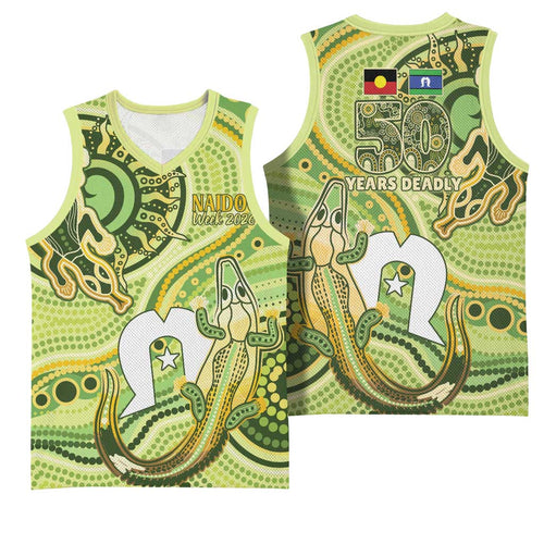 2026 NAIDOC Week 50 Years Deadly Basketball Jersey Flows of Time