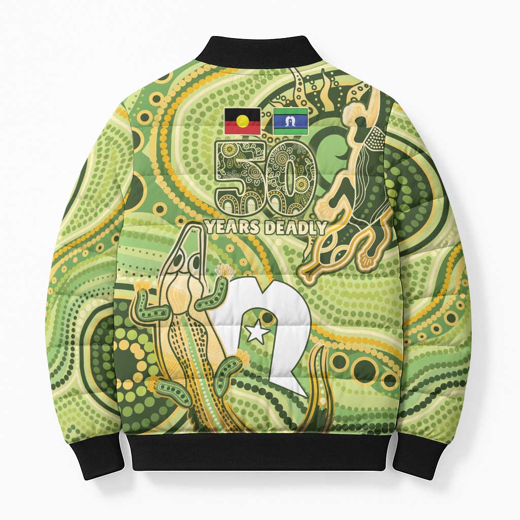 2026 NAIDOC Week 50 Years Deadly Bomber Puffer Jacket Flows of Time