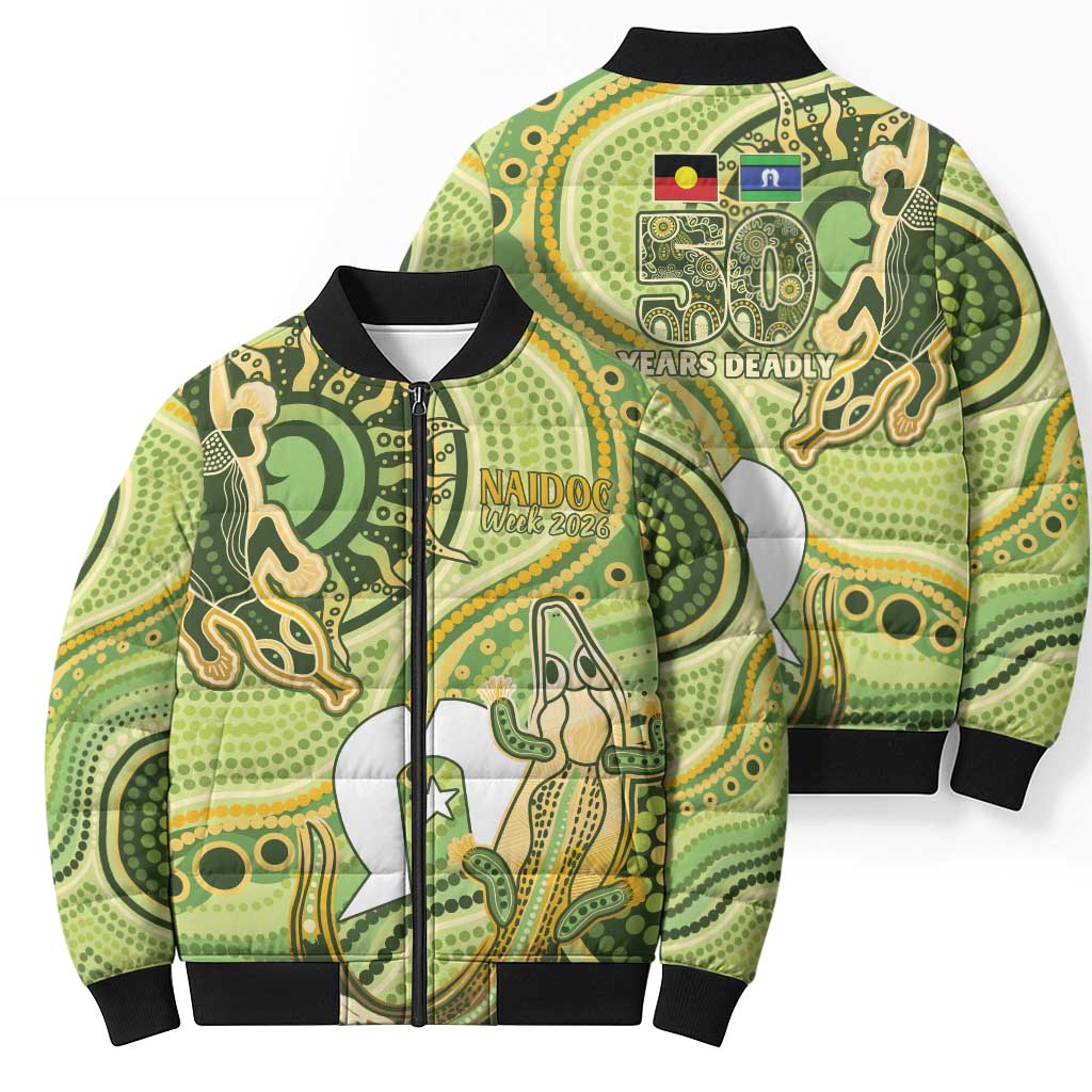 2026 NAIDOC Week 50 Years Deadly Bomber Puffer Jacket Flows of Time
