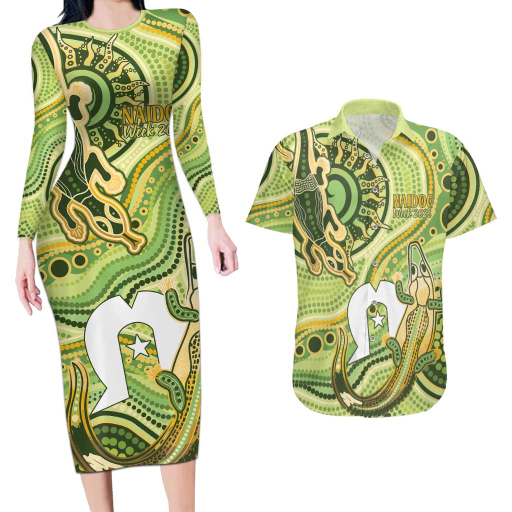 2026 NAIDOC Week 50 Years Deadly Couples Matching Long Sleeve Bodycon Dress and Hawaiian Shirt Flows of Time