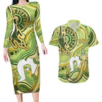 2026 NAIDOC Week 50 Years Deadly Couples Matching Long Sleeve Bodycon Dress and Hawaiian Shirt Flows of Time