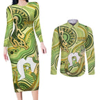 2026 NAIDOC Week 50 Years Deadly Couples Matching Long Sleeve Bodycon Dress and Long Sleeve Button Shirt Flows of Time