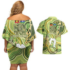 2026 NAIDOC Week 50 Years Deadly Couples Matching Off Shoulder Short Dress and Hawaiian Shirt Flows of Time