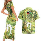 2026 NAIDOC Week 50 Years Deadly Couples Matching Short Sleeve Bodycon Dress and Hawaiian Shirt Flows of Time