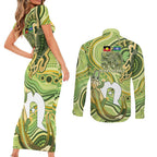 2026 NAIDOC Week 50 Years Deadly Couples Matching Short Sleeve Bodycon Dress and Long Sleeve Button Shirt Flows of Time