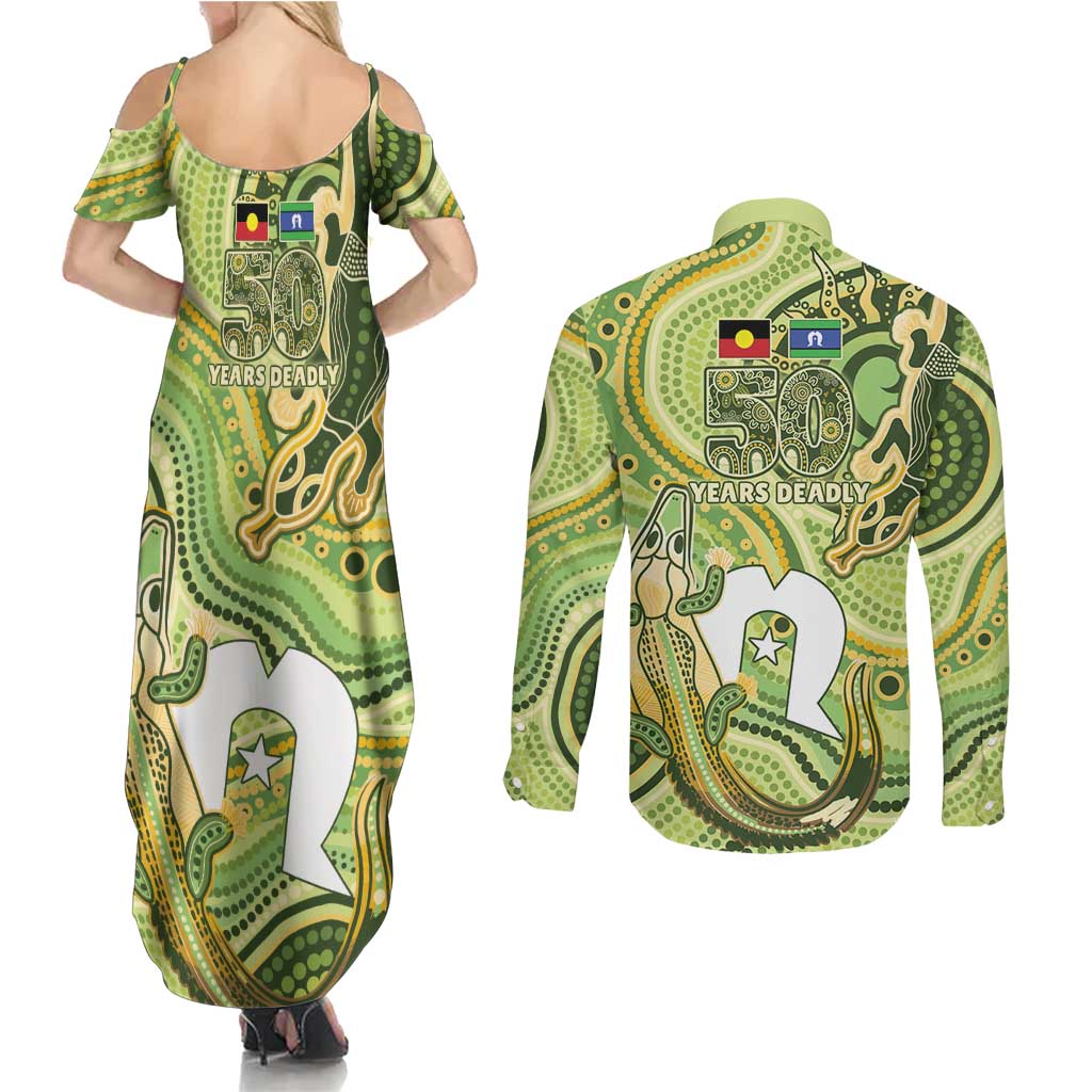 2026 NAIDOC Week 50 Years Deadly Couples Matching Summer Maxi Dress and Long Sleeve Button Shirt Flows of Time