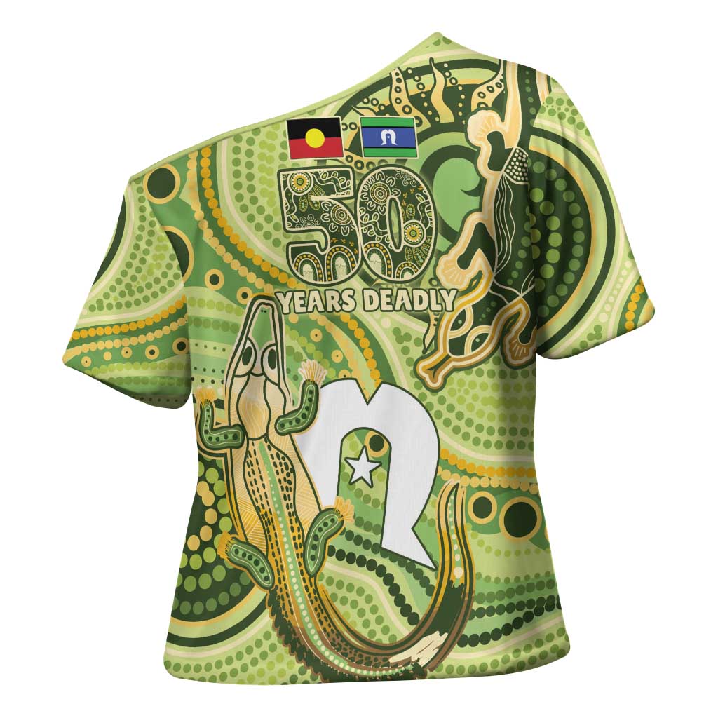 2026 NAIDOC Week 50 Years Deadly Cross Shoulder Shirt Flows of Time