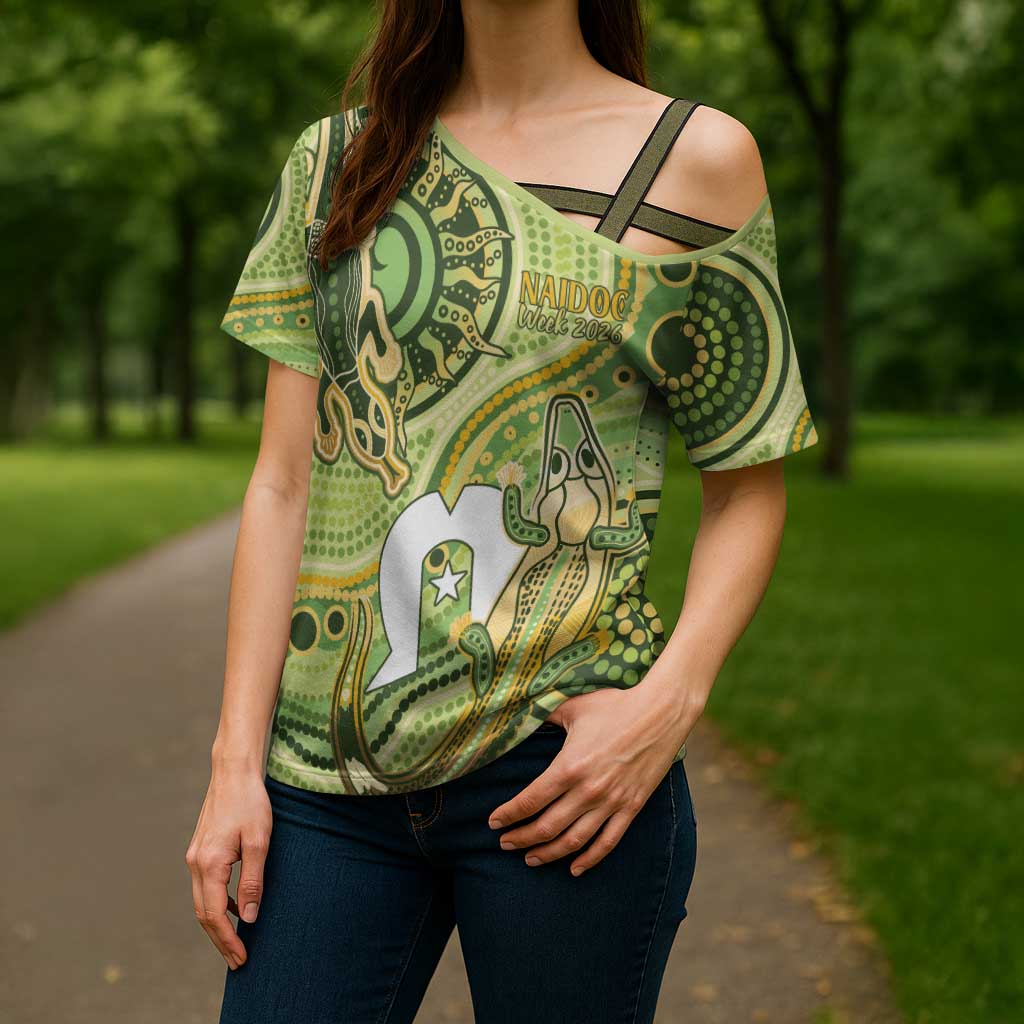 2026 NAIDOC Week 50 Years Deadly Cross Shoulder Shirt Flows of Time