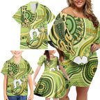2026 NAIDOC Week 50 Years Deadly Family Matching Off Shoulder Short Dress and Hawaiian Shirt Flows of Time