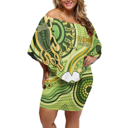 2026 NAIDOC Week 50 Years Deadly Family Matching Off Shoulder Short Dress and Hawaiian Shirt Flows of Time