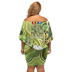 2026 NAIDOC Week 50 Years Deadly Family Matching Off Shoulder Short Dress and Hawaiian Shirt Flows of Time