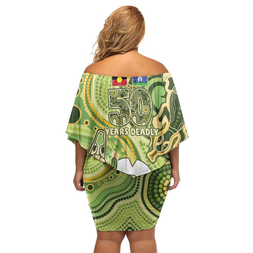 2026 NAIDOC Week 50 Years Deadly Family Matching Off Shoulder Short Dress and Hawaiian Shirt Flows of Time